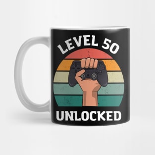 Level 50 Unlocked Birthday 50 T-shirt Mug